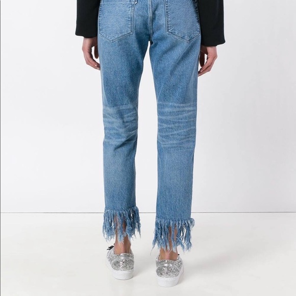 3x1 WM3 Straight Crop Fringe Jeans - Picture 3 of 7